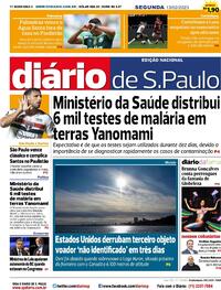 Capa do jornal Diário de São Paulo 13/02/2023