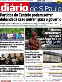 Capa do jornal Diário de São Paulo 13/08/2023