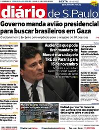 Capa do jornal Diário de São Paulo 13/10/2023