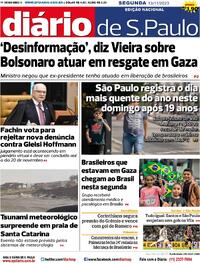 Capa do jornal Diário de São Paulo 13/11/2023