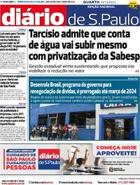 Capa do jornal Diário de São Paulo 13/12/2023
