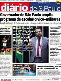 Capa do jornal Diário de São Paulo 14/07/2023
