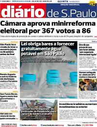 Capa do jornal Diário de São Paulo 14/09/2023