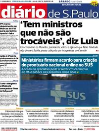 Capa do jornal Diário de São Paulo 15/07/2023