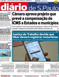 Capa do jornal Diário de São Paulo 15/09/2023