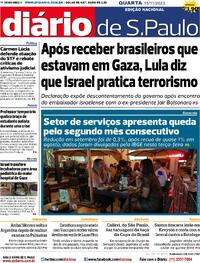 Capa do jornal Diário de São Paulo 15/11/2023