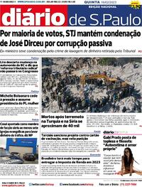 Capa do jornal Diário de São Paulo 16/02/2023