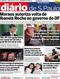 Capa do jornal Diário de São Paulo 16/03/2023