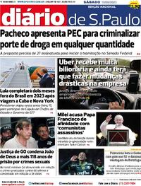 Capa do jornal Diário de São Paulo 16/09/2023