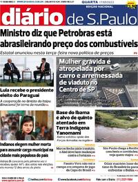 Capa do jornal Diário de São Paulo 17/05/2023