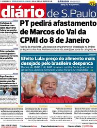 Capa do jornal Diário de São Paulo 17/06/2023