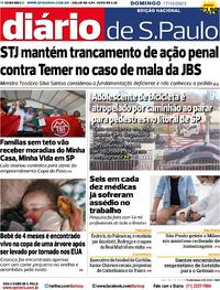 Capa do jornal Diário de São Paulo 17/12/2023