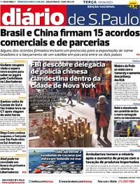 Capa do jornal Diário de São Paulo 18/04/2023