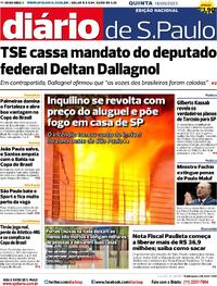 Capa do jornal Diário de São Paulo 18/05/2023