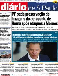 Capa do jornal Diário de São Paulo 18/07/2023