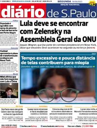 Capa do jornal Diário de São Paulo 18/09/2023