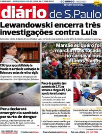 Capa do jornal Diário de São Paulo 19/02/2023