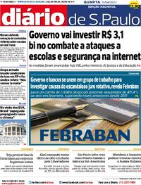 Capa do jornal Diário de São Paulo 19/04/2023