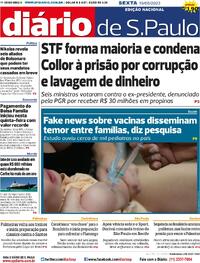 Capa do jornal Diário de São Paulo 19/05/2023