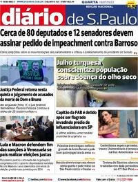 Capa do jornal Diário de São Paulo 19/07/2023