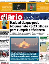 Capa do jornal Diário de São Paulo 19/11/2023