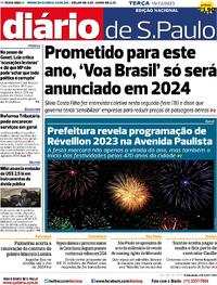 Capa do jornal Diário de São Paulo 19/12/2023
