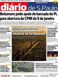 Capa do jornal Diário de São Paulo 20/03/2023