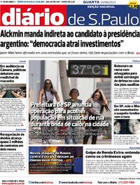 Capa do jornal Diário de São Paulo 20/09/2023