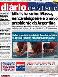 Capa do jornal Diário de São Paulo 20/11/2023