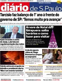 Capa do jornal Diário de São Paulo 20/12/2023
