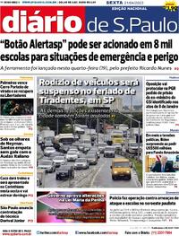 Capa do jornal Diário de São Paulo 21/04/2023