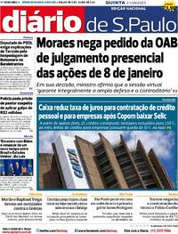 Capa do jornal Diário de São Paulo 21/09/2023