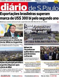 Capa do jornal Diário de São Paulo 21/11/2023