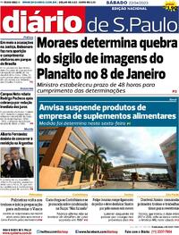 Capa do jornal Diário de São Paulo 22/04/2023