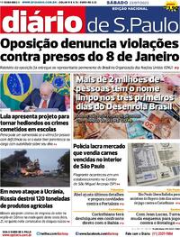 Capa do jornal Diário de São Paulo 22/07/2023