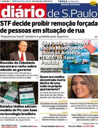 Capa do jornal Diário de São Paulo 22/08/2023