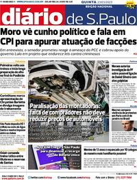 Capa do jornal Diário de São Paulo 23/03/2023