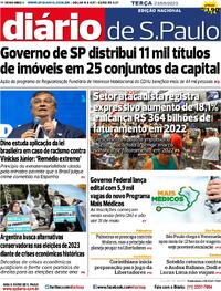 Capa do jornal Diário de São Paulo 23/05/2023