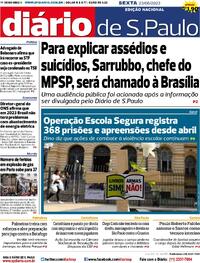 Capa do jornal Diário de São Paulo 23/06/2023
