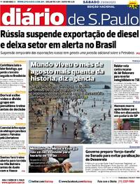 Capa do jornal Diário de São Paulo 23/09/2023
