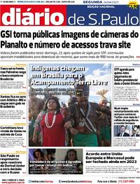 Capa do jornal Diário de São Paulo 24/04/2023