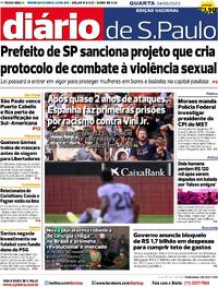 Capa do jornal Diário de São Paulo 24/05/2023