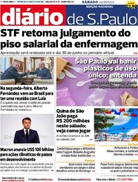 Capa do jornal Diário de São Paulo 24/06/2023