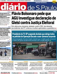Capa do jornal Diário de São Paulo 24/09/2023