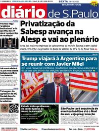 Capa do jornal Diário de São Paulo 24/11/2023