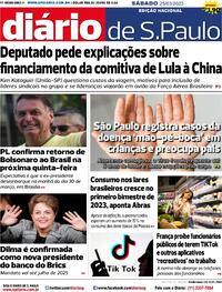 Capa do jornal Diário de São Paulo 25/03/2023