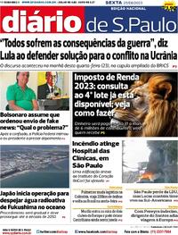 Capa do jornal Diário de São Paulo 25/08/2023