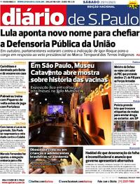 Capa do jornal Diário de São Paulo 25/11/2023