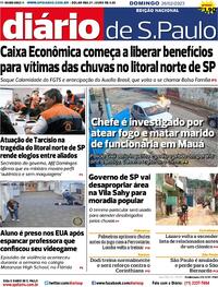 Capa do jornal Diário de São Paulo 26/02/2023