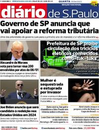 Capa do jornal Diário de São Paulo 26/04/2023